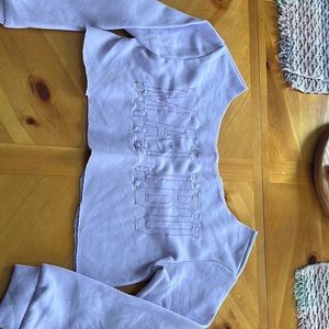 off the shoulder long sleeve crop top